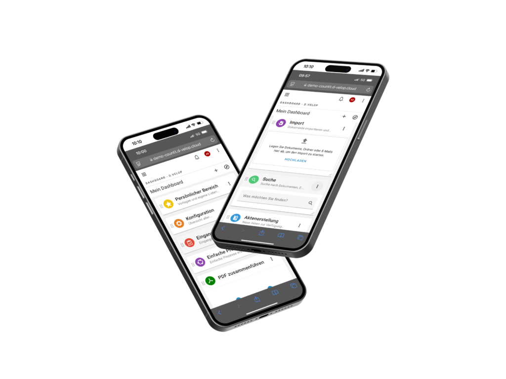 ECM-Ansicht am Smartphone